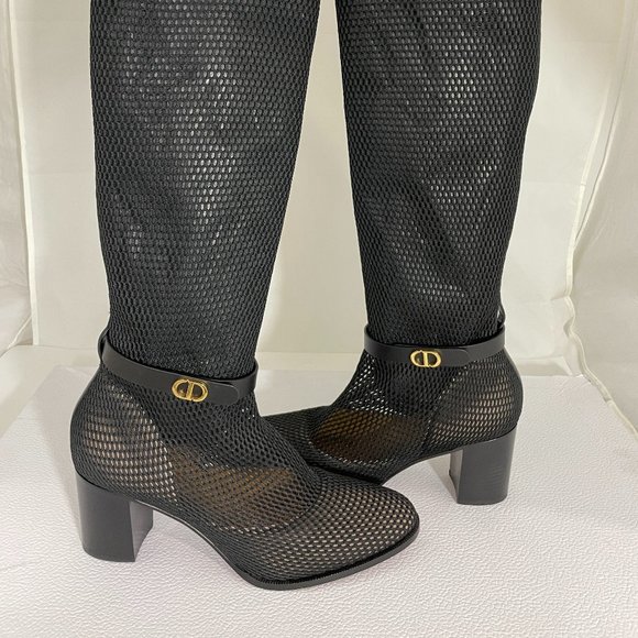CHRISTIAN DIOR NWB $1490 CD BLACK EMPRIENTE BOOTS - Picture 2 of 6